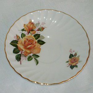 Old Foley Bone China Saucer James Kent England Vintage Yellow Roses Gold Floral
